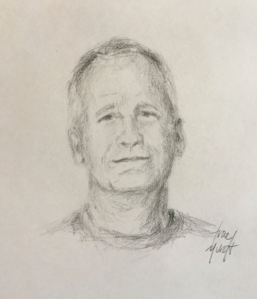 Mike, pencil portrait of Mike by portrait artist Trae Mundt. Las Vegas, NV