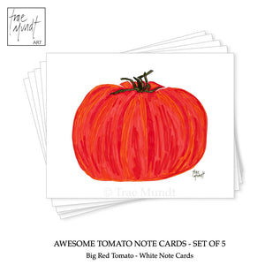 Awesome Tomato - Big Red Tomato Note Cards - Set of 5