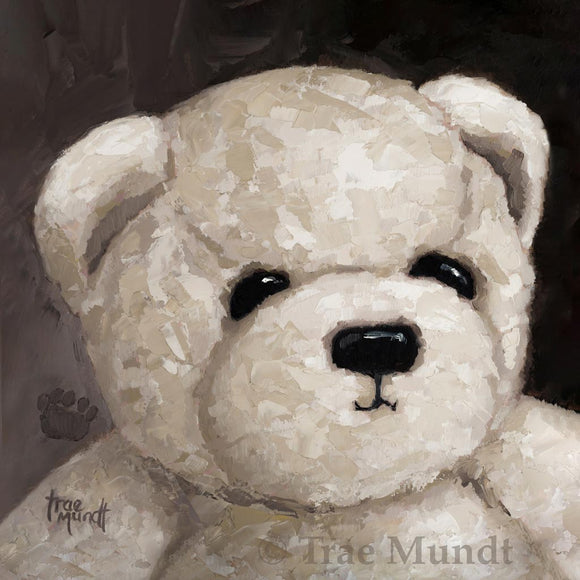 Bernard - Taupe Bear with Rich Brown Background - Bearie Blvd. Bears® by Trae Mundt.