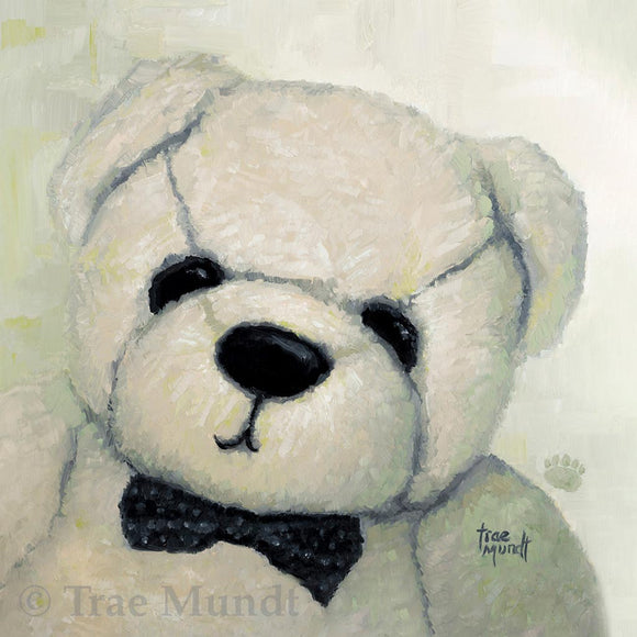 Bingo - Taupe Bear Wearing Black Polka Dot Bow Tie - Bearie Blvd. Bears® by Trae Mundt.