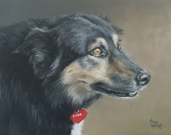 Cadie - Oil Painting of Dog by Trae Mundt.