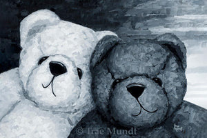 Charley and Harley - White and Black Bears Are Best Friends - Fine Art Print - Bearie Blvd. Bears® by Trae Mundt.