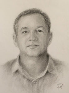 Danny - Charcoal & Pencil Portrait on Paper by Trae Mundt.