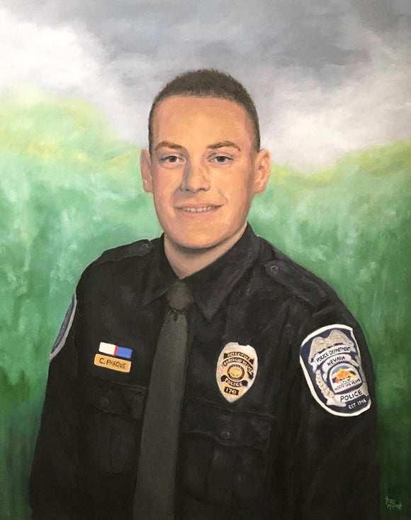 Det. Chad Parque - Oil on Canvas - Portrait of Fallen Police Officer.