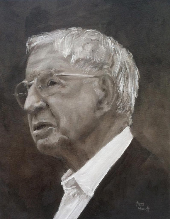 Emmett - Oil on Canvas. Portrait painting of elderly man by Trae Mundt.