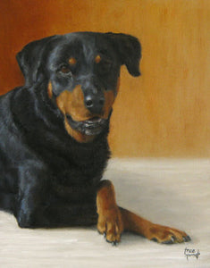 Gretchen - Rottweiler - Oil Painting on Canvas by Trae Mundt.