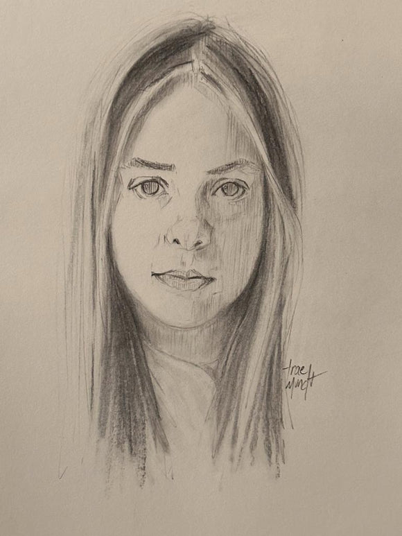 Jocelyn - Portrait Drawing in Charcoal by artist Trae Mundt.