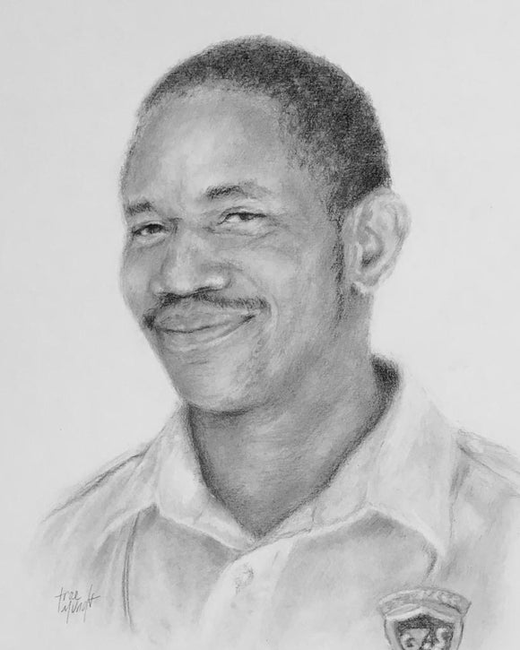 Keenan, Charcoal & Pencil on Paper. Portrait by Trae Mundt.