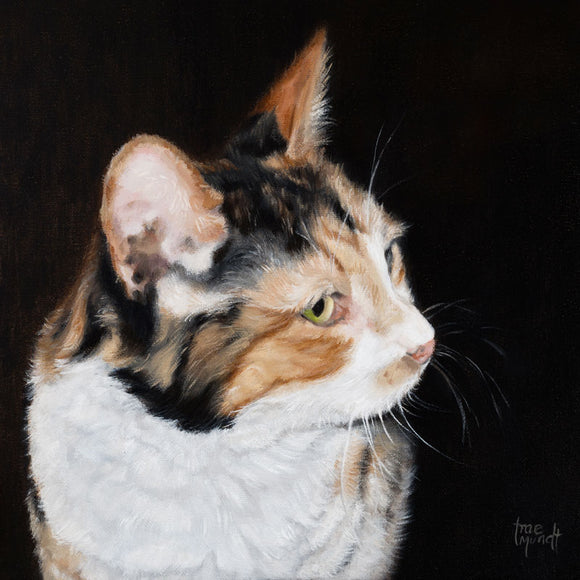 Key Kat - Calico Cat - Oil Painting on Canvas by Trae Mundt.
