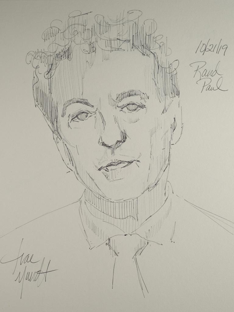 Senator Rand Paul - Ballpoint Pen Minimalist Drawing – Trae Mundt Fine Art