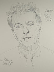 Ballpoint pen portrait of Senator Rand Paul by artist Trae Mundt.