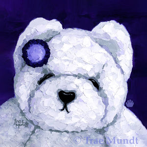 Norma - Light Gray and Light Purple Bear - Fine Art Print - Bearie Blvd. Bears® by Trae Mundt.