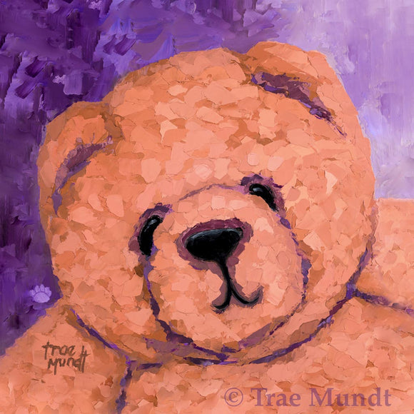 Rusty - Orange Bear with Purple Background - Fine Art Print - Bearie Blvd. Bears®