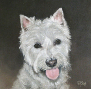 Tig - West Highland White Terrier - Oil Painting on Canvas by Trae Mundt.