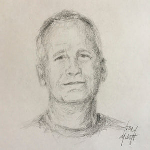 Pencil portrait of Mike by artist Trae Mundt
