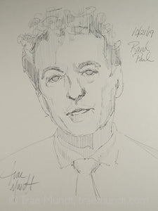 Ballpoint pen portrait of Senator Rand Paul by artist Trae Mundt.
